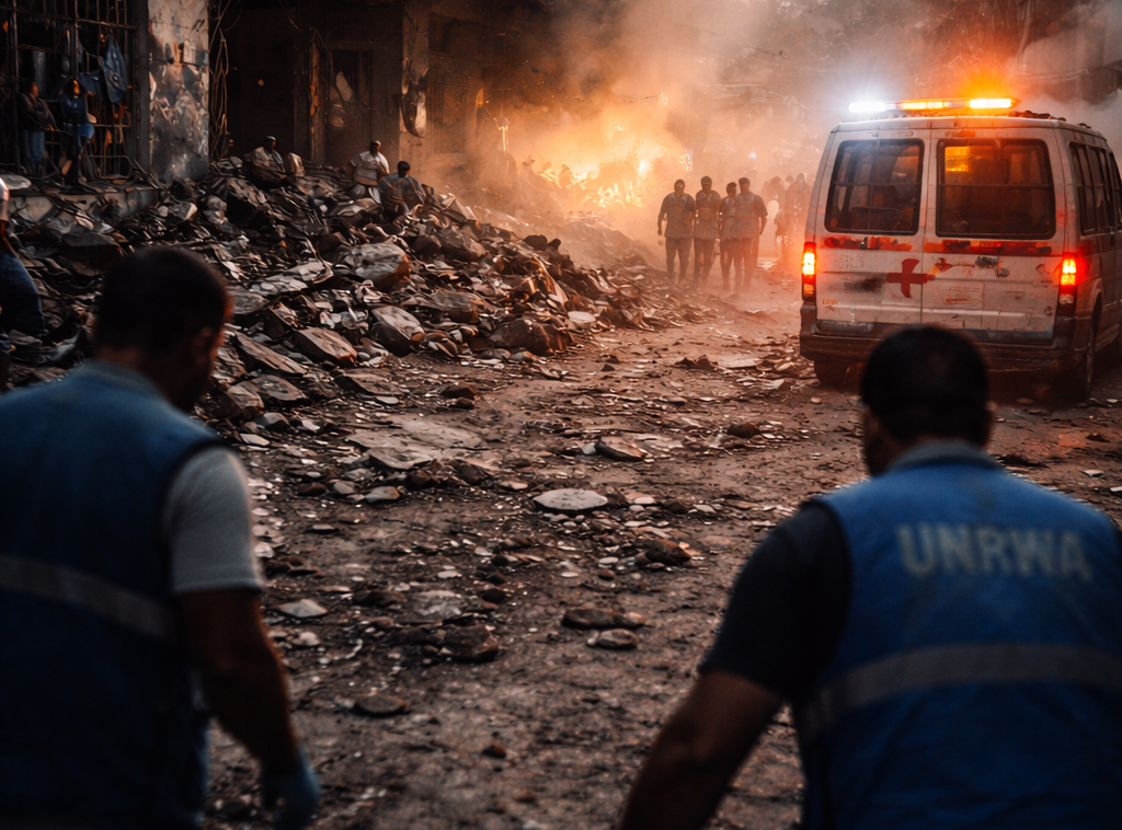 Israeli Airstrike Hits UN Clinic Injuring Palestinians in Gaza